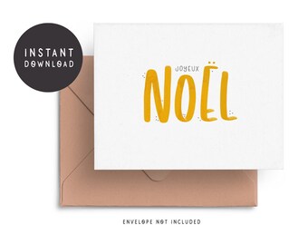 NEW • Printable Joyeux Noel Card, Digital Christmas Card, Winter Card