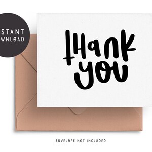 Printable Thank You Card, Downloadable Thank You Card, Thanks Card, Thank You Card