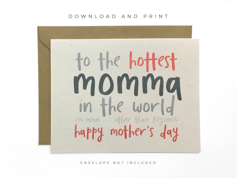 Fresh new Printable Amusing Moms Working day Card, Delighted Moms Working day Card, Sizzling Momma Card graphic relating to Printable Funny Mothers Day Cards identify Fresh Printable Amusing Moms Working day Card, Content Moms Working day Card, Incredibly hot Momma Card