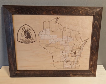 Ice Age Trail Wall Map with Progress Indicator