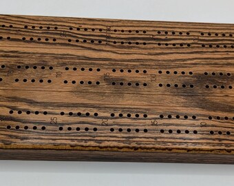 Bocote Large Format Exotic Wood Cribbage Board
