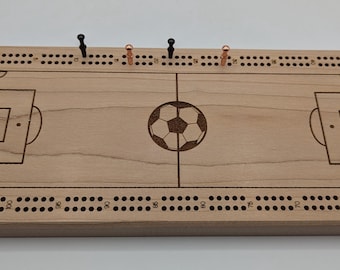 Customizable Soccer Theme Cribbage Board