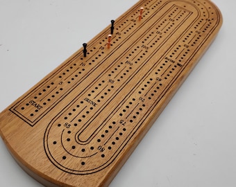 African Mahogany Large Format Exotic Wood Cribbage Board