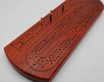 African Padauk Large Format Exotic Wood Cribbage Board