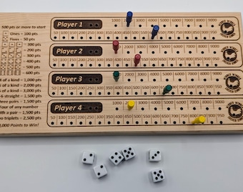 Solid Maple 10,000 Farkle Dice Game