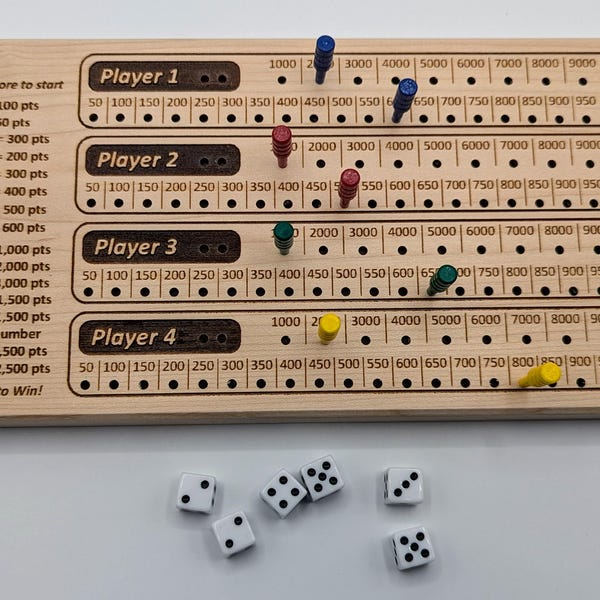 Solid Maple 10,000 Farkle Dice Game