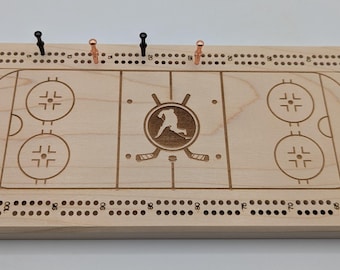Customizable Hockey Theme Cribbage Board