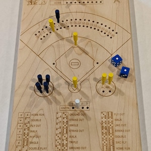 Solid Maple Baseball Dice Game