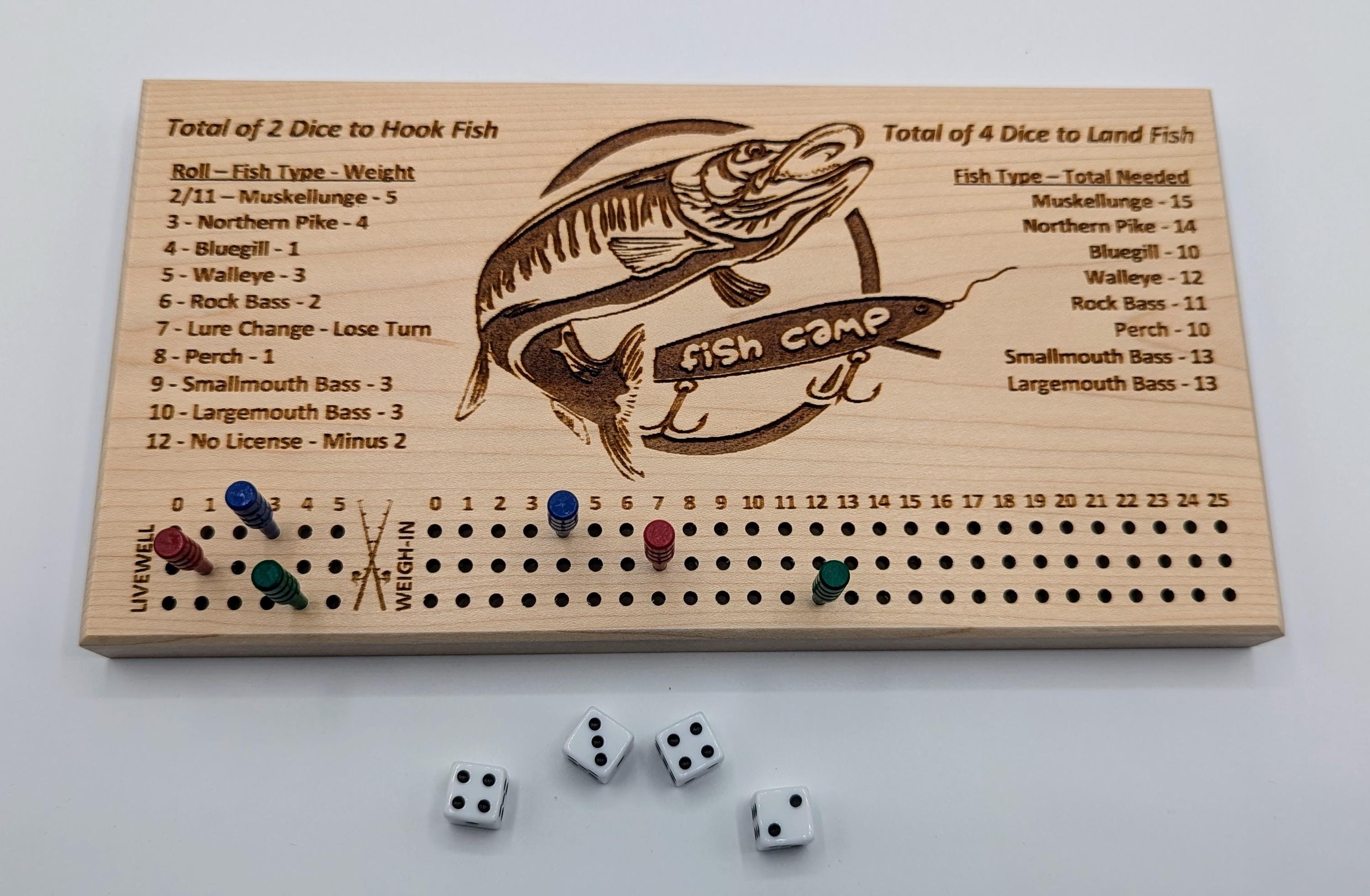Solid Maple Fish Camp Dice Game