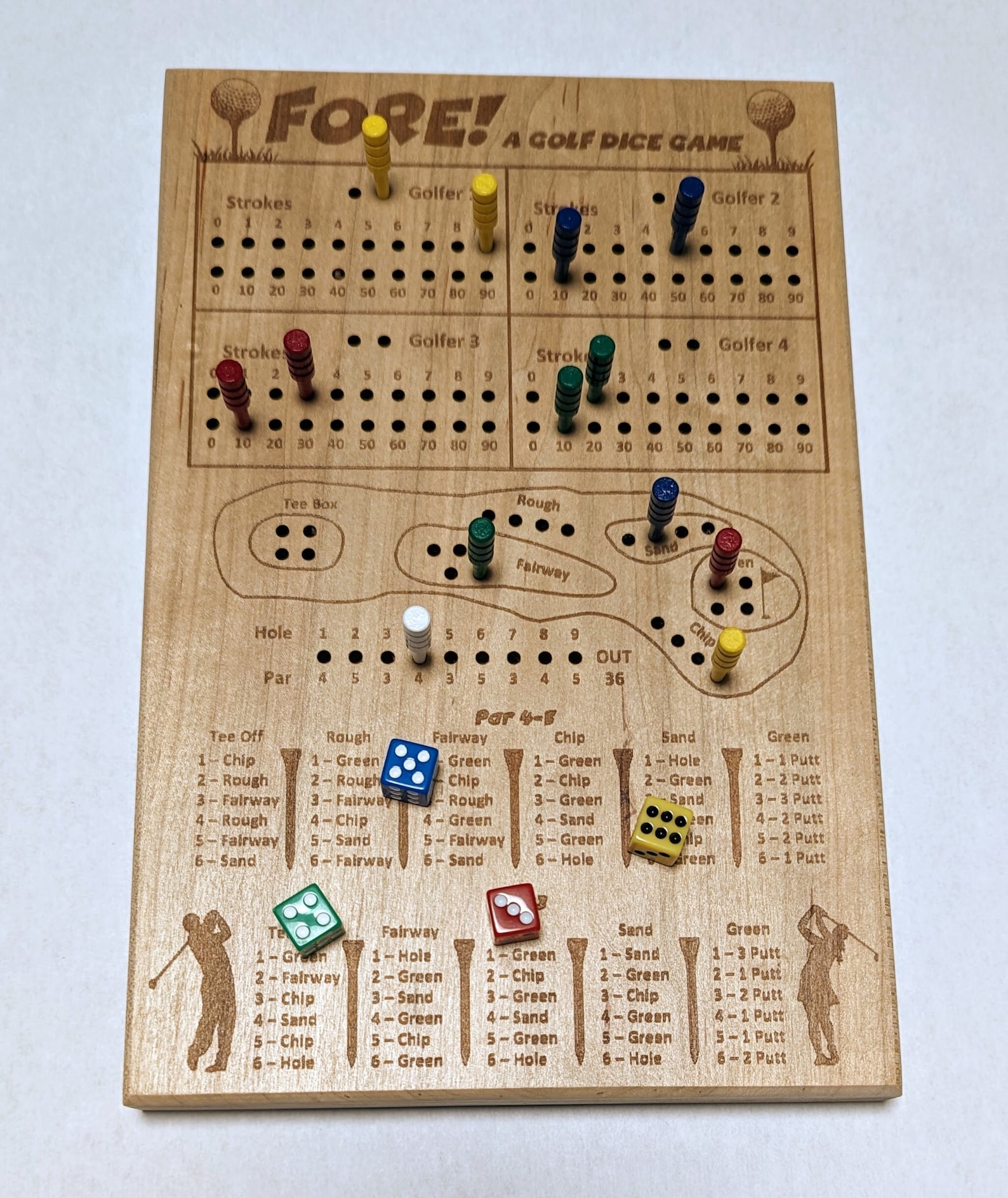 Fore A Golf Dice Game Etsy