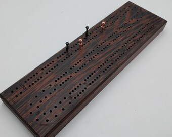 Solid Wenge Cribbage Board