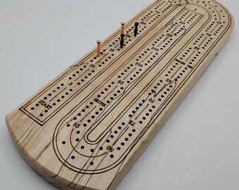 Spalted Maple Two Track Large Format Cribbage Board