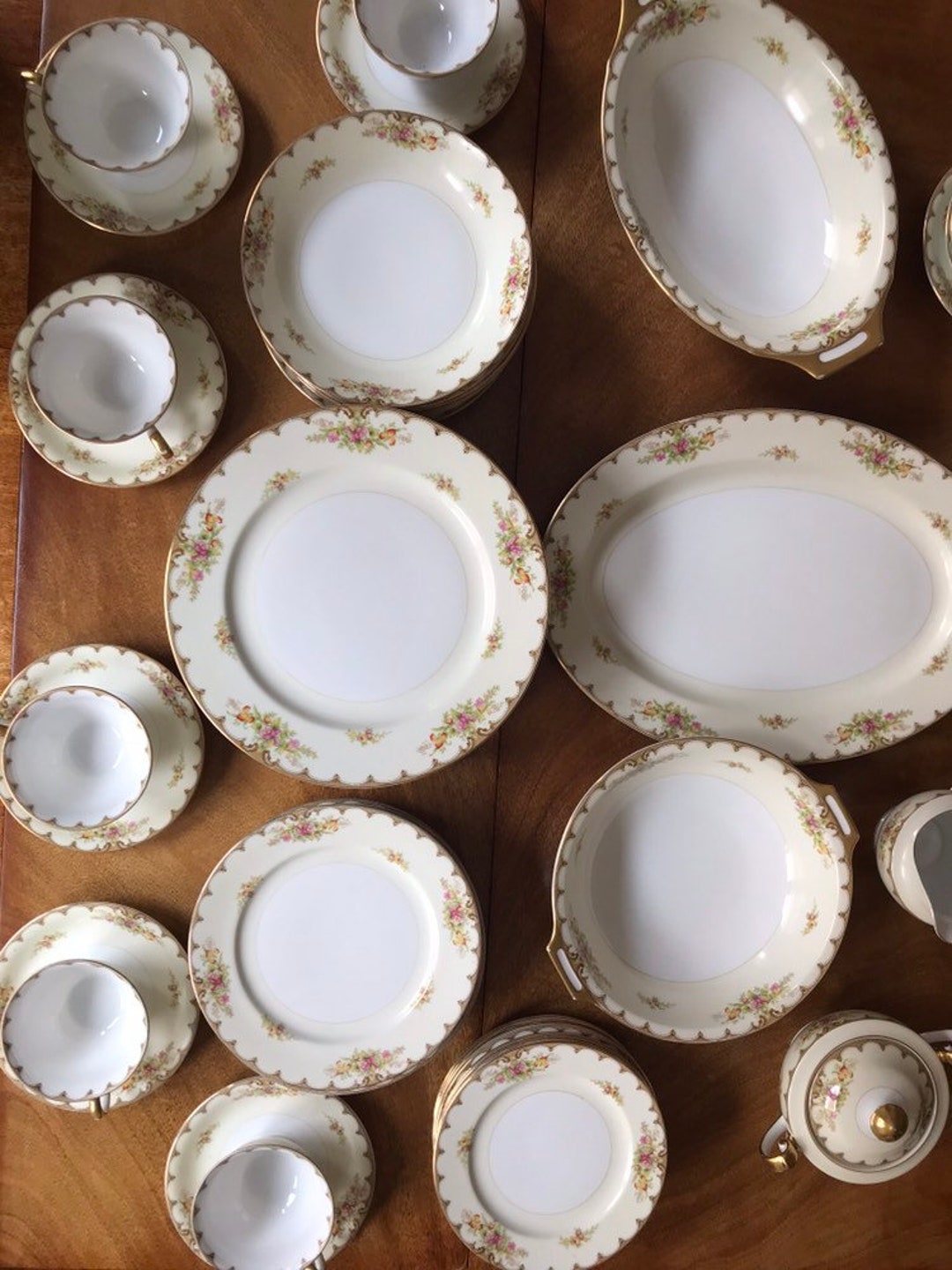 Antique China Set for 6 Etsy