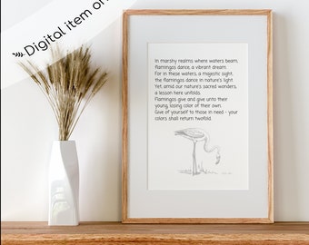 Flamingo Poetry | Motherhood | Digital Print | Gifts for New Moms | Gift | Flamingo | Digital Art | Poetry