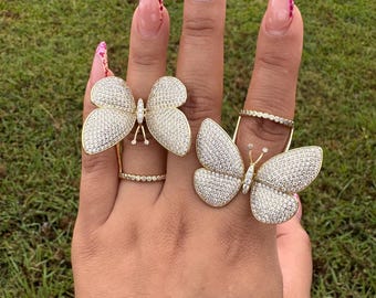 Stainless steel butterfly rings.