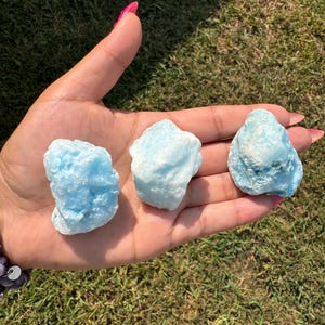 Blue Aragonite, light blue stone, raw stones, minerals, specimens.