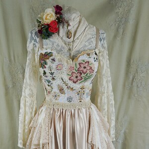 Briar mano ricamato abito da sposa... capriccioso boho abito etereo blush boho vintage fiaba rustico floreale eco-friendly