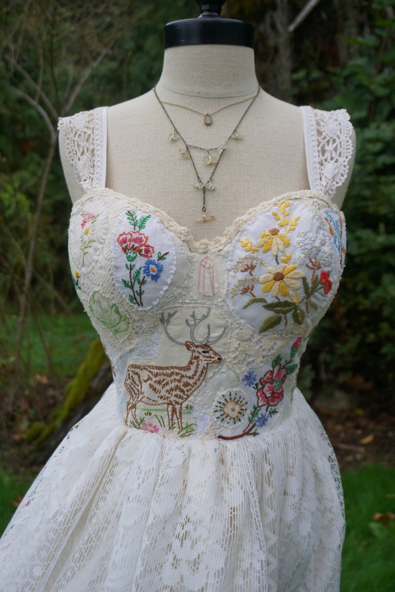 bohemian floral wedding dress