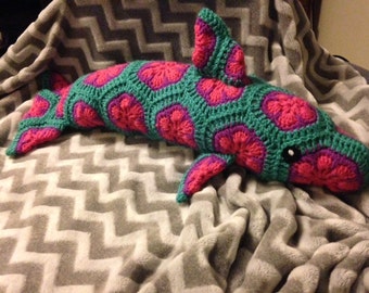 PATTERN ONLY: African Flower Dolphin Crochet Pattern