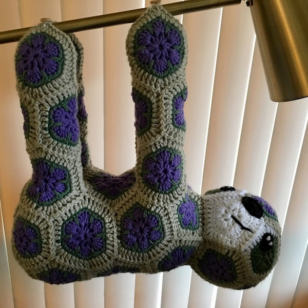 PATTERN ONLY: African Flower Sloth Crochet Pattern