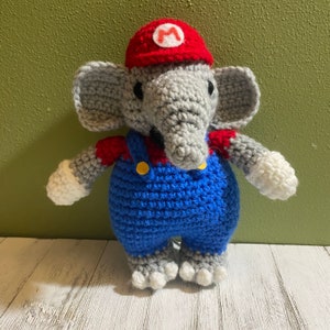 PATTERN ONLY: Elephant Mario Amigurumi Crochet Pattern