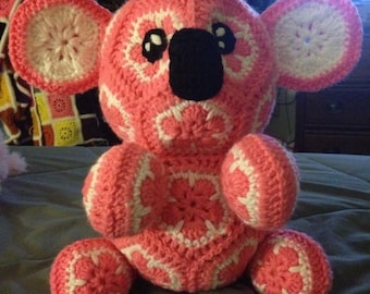 PATTERN ONLY: African Flower Koala Crochet Pattern