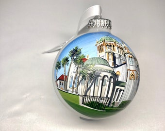 Custom house ornament, home handpainted on glass ball ornament. Personalized!