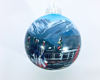 Custom house ornament, home handpainted on glass ball ornament. Personalized!