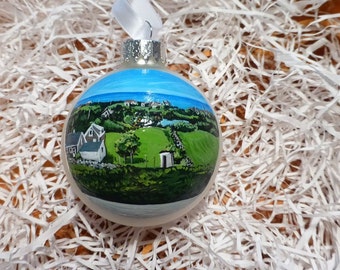 Handpainted Home Portrait Ornament, Personalized Keepsake
