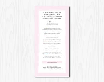 Basket of Candles Printable Poem, Unique bridal shower gift, Bridal Shower Gift Basket, Printable Poem for Candle Gift, Gift Basket Wedding