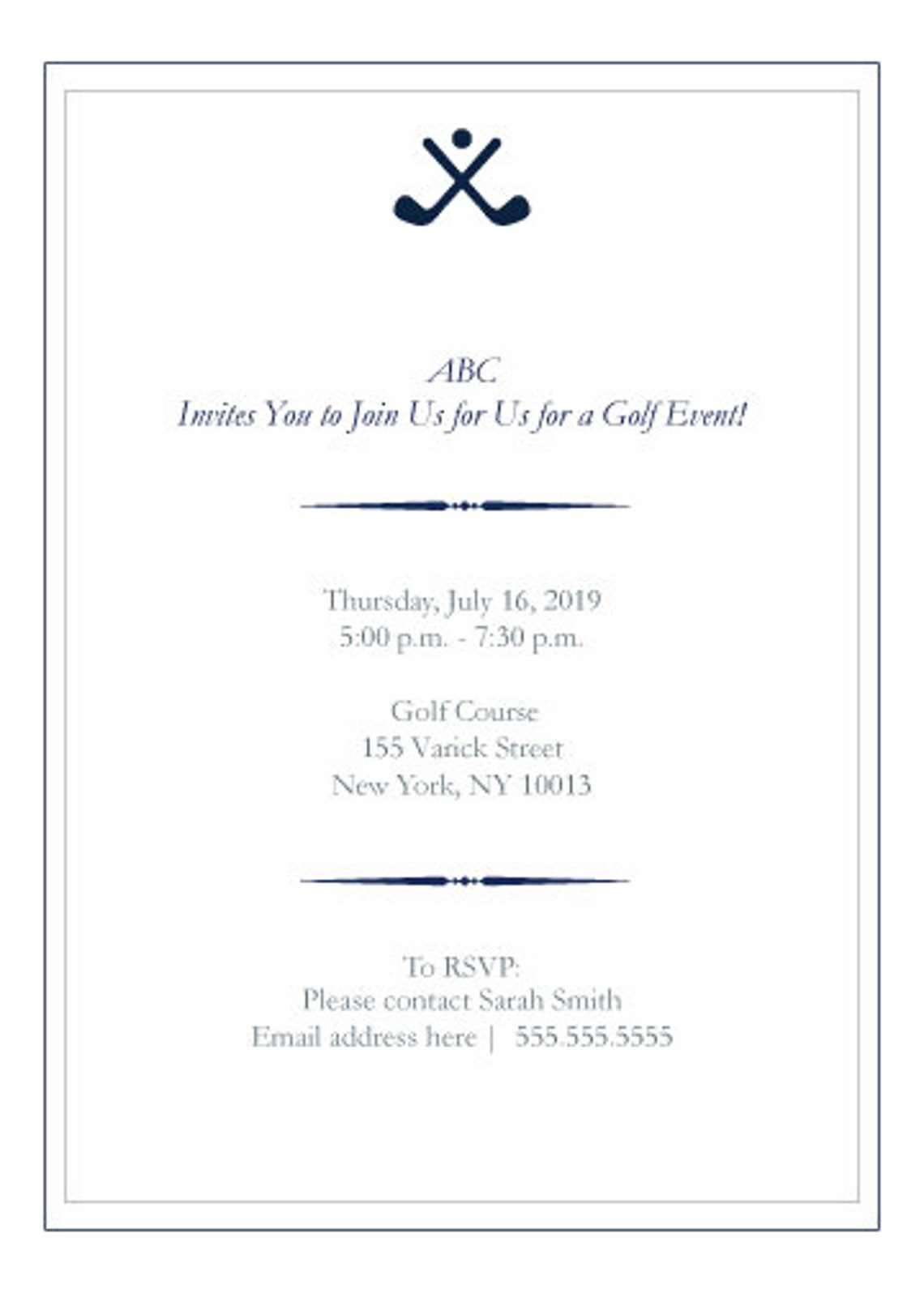 Printable Golf Event Invitation Template - Etsy Canada