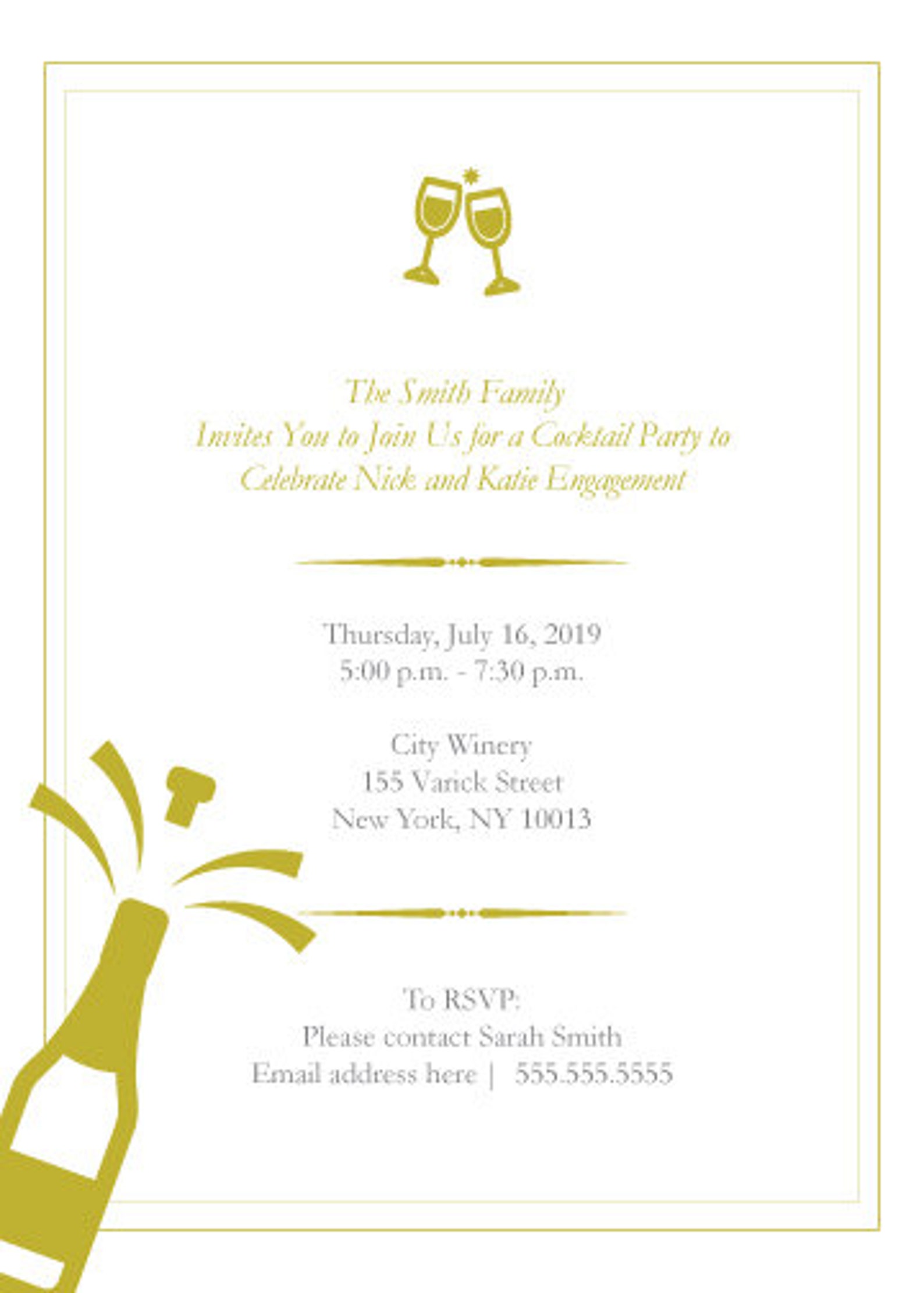 Printable Cocktail Party Invitation Template - Etsy