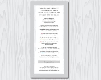 Basket of Candles Printable Poem, Newlywed Gift Basket, Bridal Shower Gift Basket, Printable Poem for Candle Gift, Gift Basket for Wedding