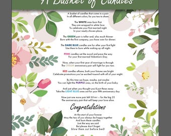 Poema imprimible de cesta de velas de 8,5 x 11 pulgadas, cesta de regalo para recién casados, cesta de regalo para despedida de soltera, poema para regalo de vela, cesta de regalo para boda