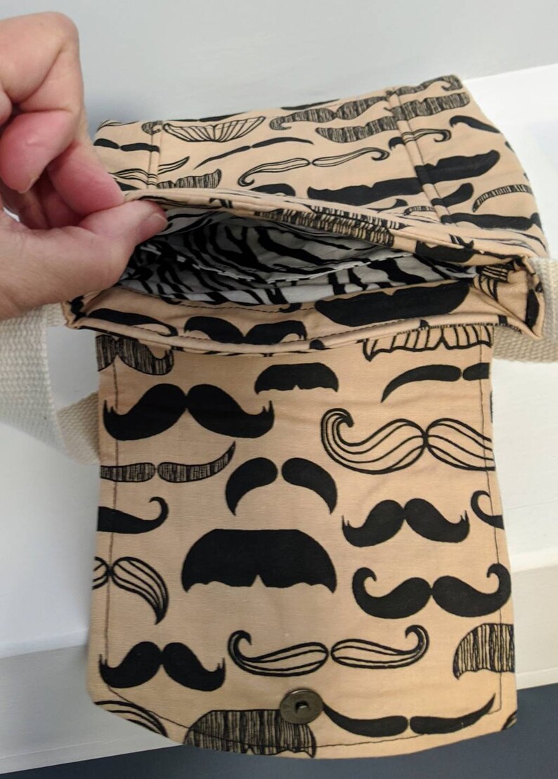 Small Messenger Bag mustache cute trendy print crossover Etsy