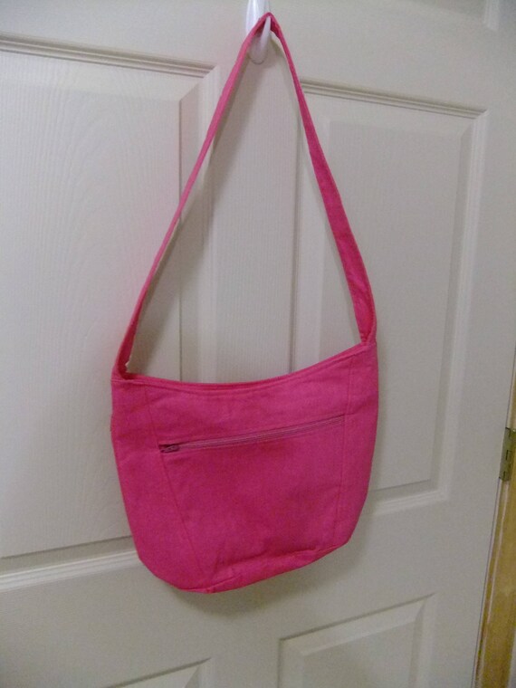 bright pink shoulder bag