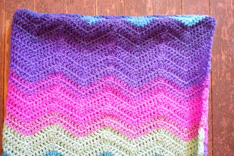 Vintage Crochet PATTERN to make Baby Blanket Granny Square Afghan Block Orlon