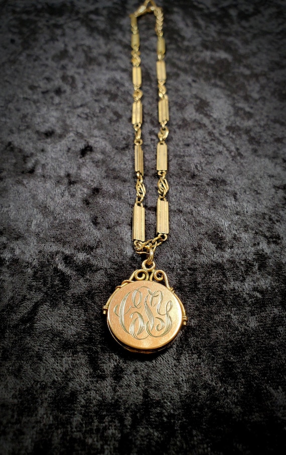 Antique Gold Filled Watch Chain and Fob Locket