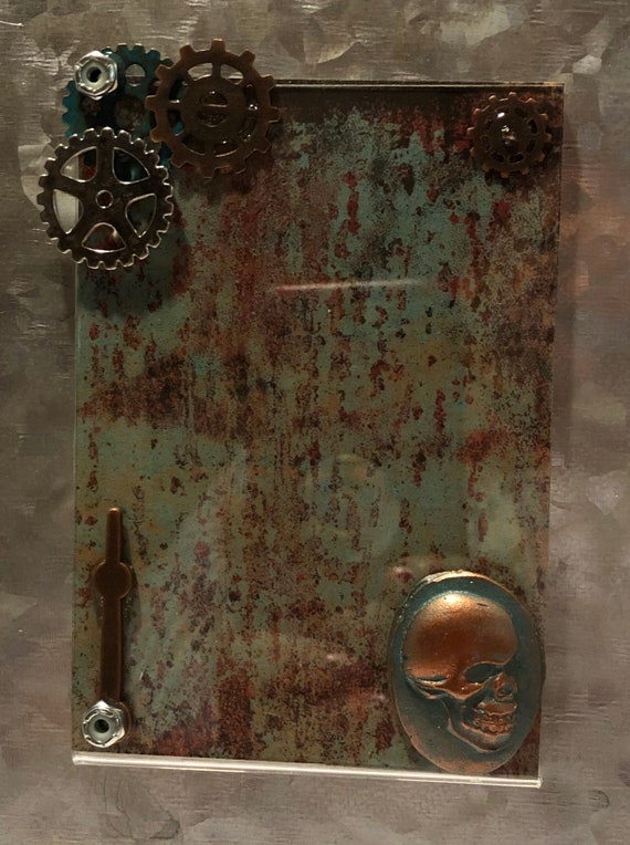 Steampunk Embellished Clear Magnetic Picture Frame 3 1 2 X 5