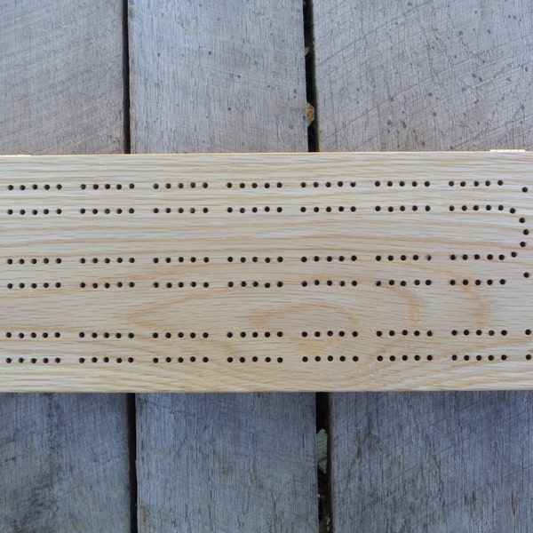 Wood Cribbage Board Box in Oak