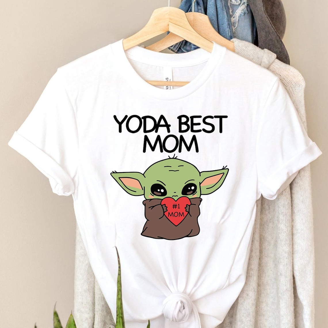 Yoda Best Mom Tshirt Baby Yoda Shirt Cute Mom Shirt Etsy