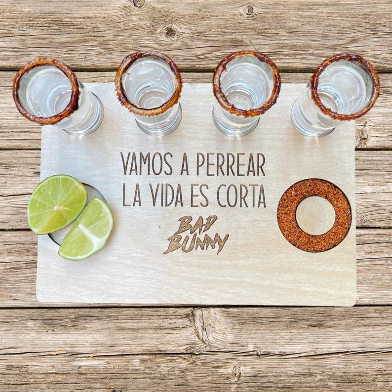 Bad Bunny Gifttequila Boardbad Bunnybad Bunny Etsy