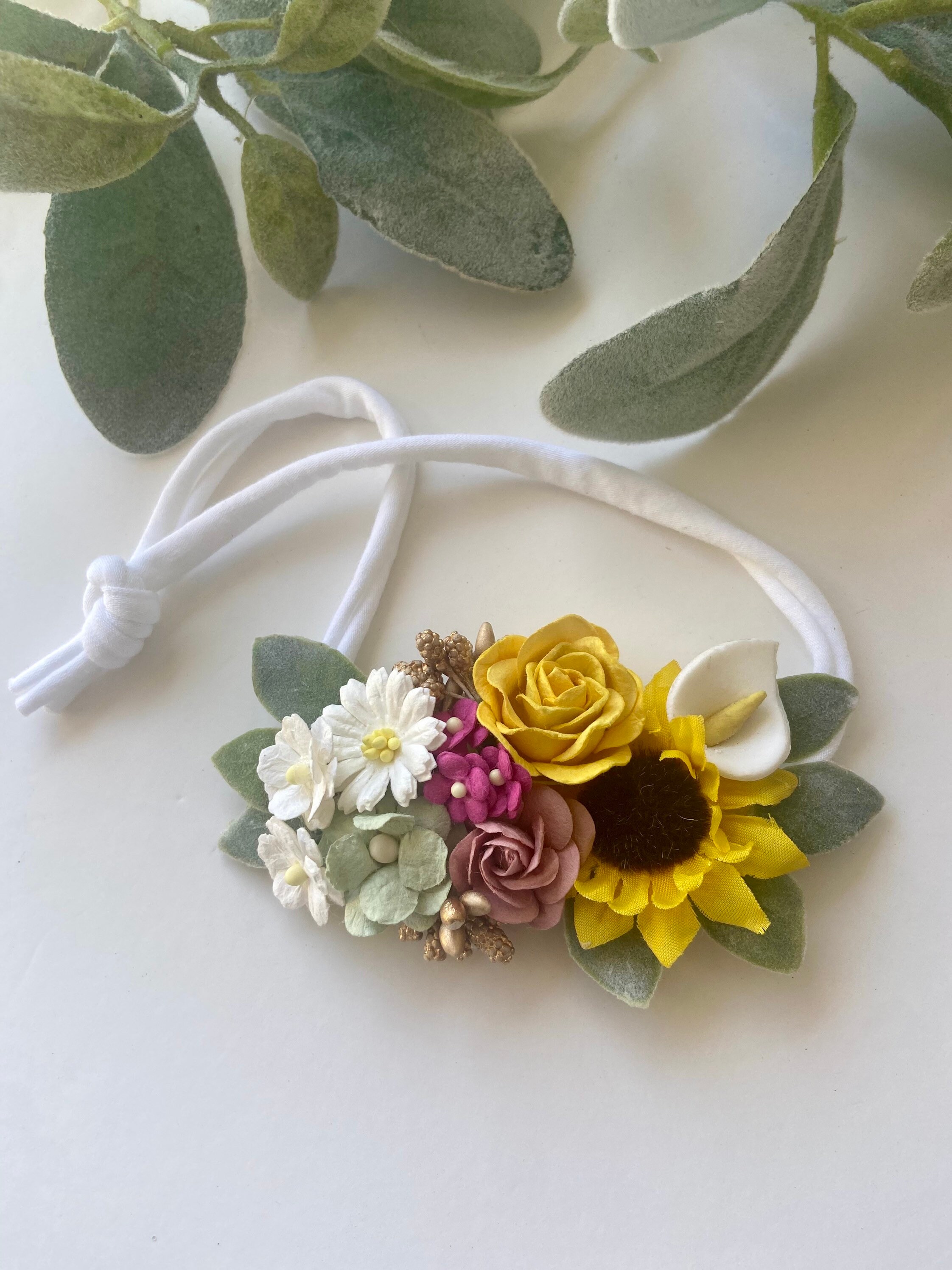 Girls sunflower fall headband colorful wildflower headband Etsy