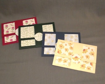 Handcrafted Floral Gift Card Holders with Envelopes, Set of 4