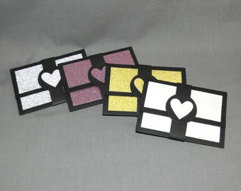 Handcrafted Glittered Gift Card Holders: Set of 4 with Envelopes