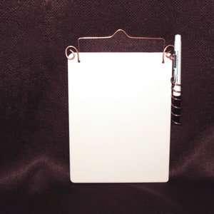 Ceramic Dry Erase Message Board: Hanging Whiteboard with Copper Wire