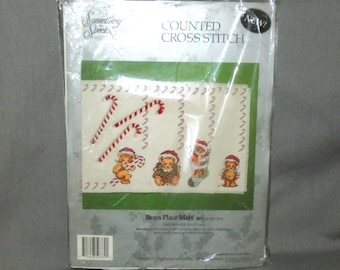 Christmas Bears Placemats Counted Cross Stitch Kit by Something Special Set of 4