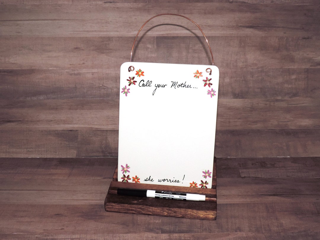 Call Your Mother...she Worries Ceramic Tile Dry Erase Hanging Message