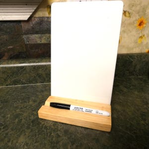 Ceramic Dry Erase Board with Natural Wood Stand (6x9)