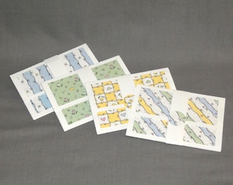 Handcrafted Pastel Striped Gift Card Holders with Envelopes - Set of 4